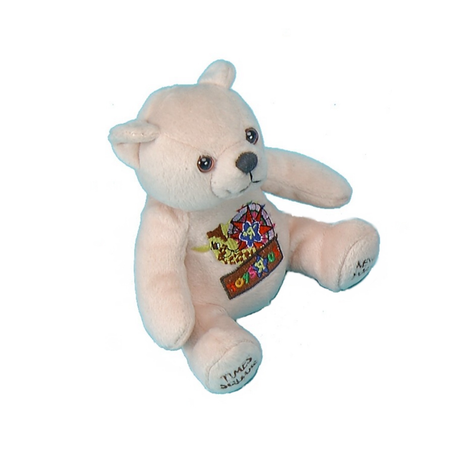 Tan bear stuffed plush toys inside with plastic particles