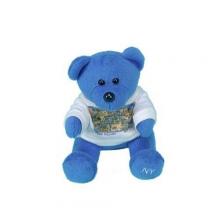 Customizable blue teddy bear stuffed animals for kids with t-shirts and plastic pellet filling