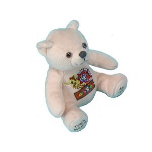 Customizable tan plush stuffed bears toy filled with plastic pellets for kids