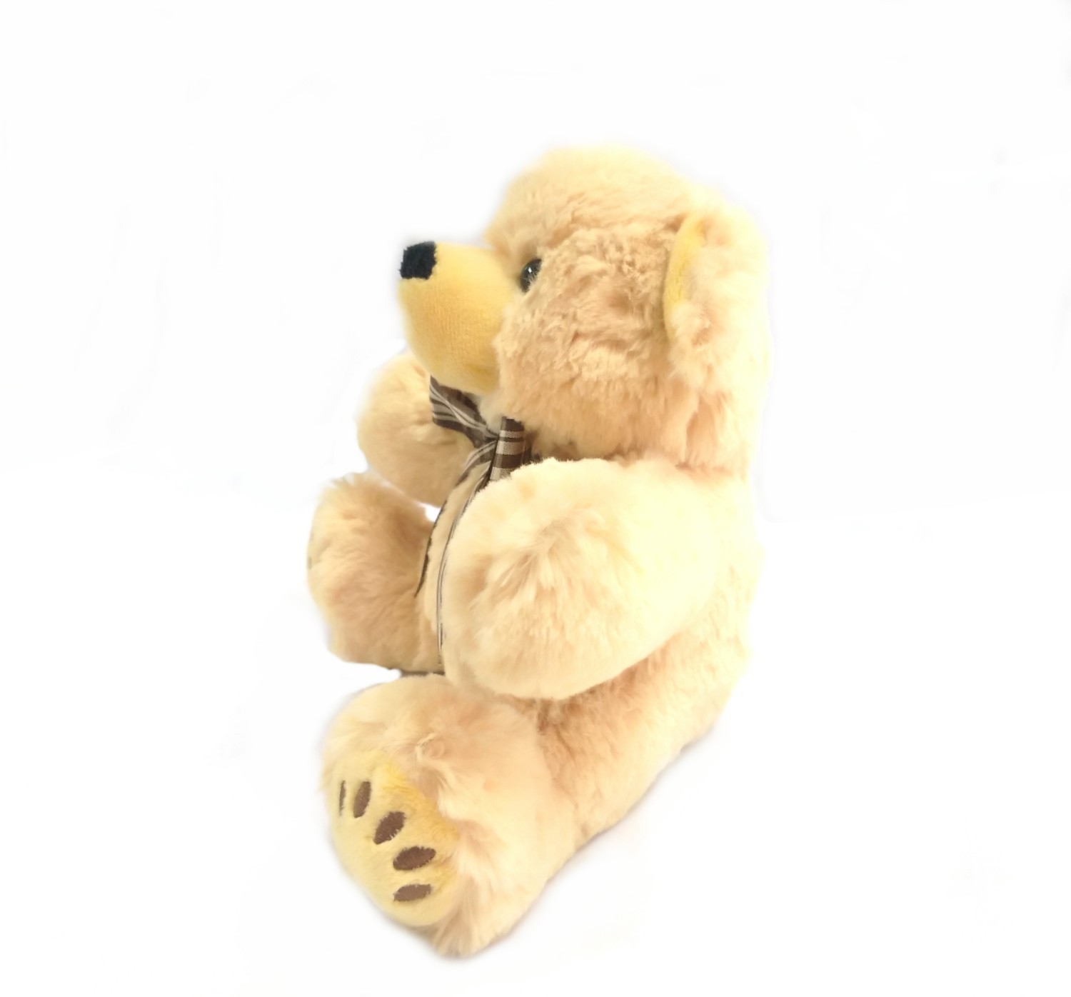 Customizable soft and fluffy brown teddy bear stuffed plush toy with long hair