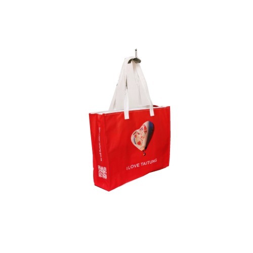 Customize your 75g PP lamination non-woven tote shopping bags with full-coverage printing and zipper closure