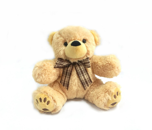 Customizable soft and fluffy brown teddy bear stuffed plush toy with long hair